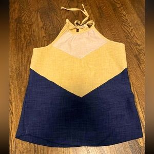 Tie back Colorblock tank